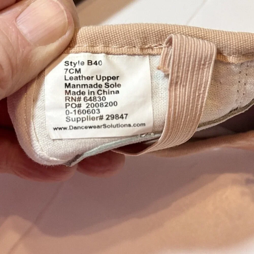 BALERA Leather Full-Sole Ballet Shoe Girls Size 7CM Pink Style B40 Dance Lyrical